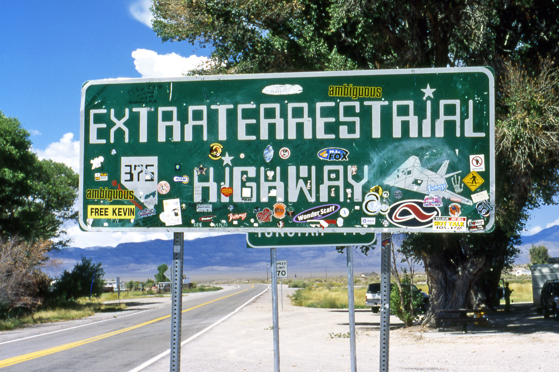 An Extraterrestrial Highway sign on State Route 375.